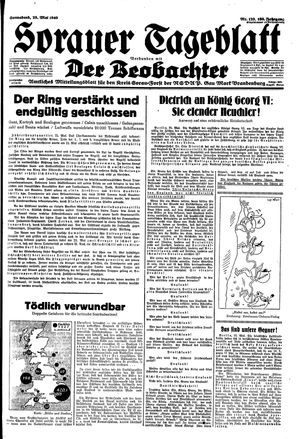 Sorauer Tageblatt vom 25.05.1940