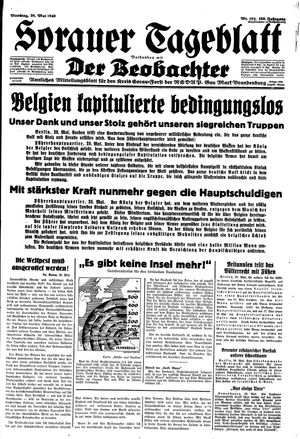 Sorauer Tageblatt on May 28, 1940