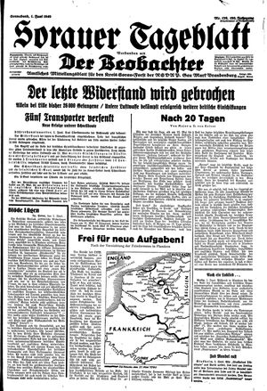 Sorauer Tageblatt vom 01.06.1940