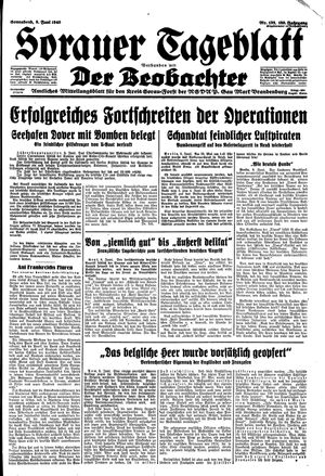 Sorauer Tageblatt vom 08.06.1940