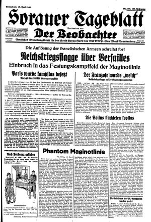 Sorauer Tageblatt vom 15.06.1940