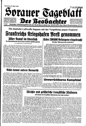 Sorauer Tageblatt vom 20.06.1940