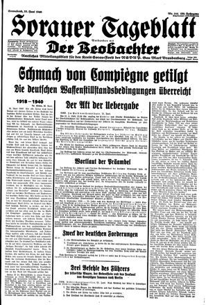 Sorauer Tageblatt vom 22.06.1940