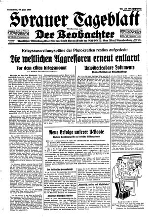 Sorauer Tageblatt vom 29.06.1940