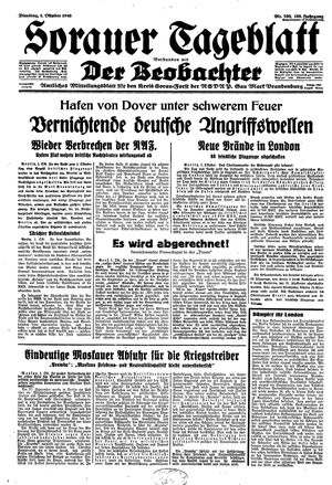 Sorauer Tageblatt on Oct 1, 1940