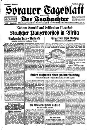 Sorauer Tageblatt vom 02.04.1941