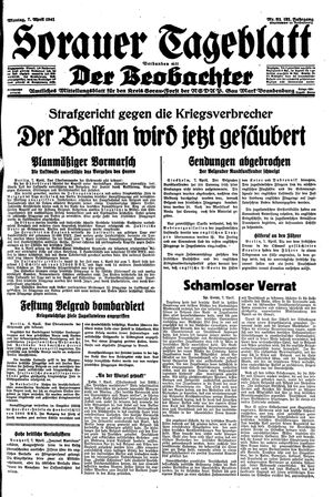 Sorauer Tageblatt vom 07.04.1941