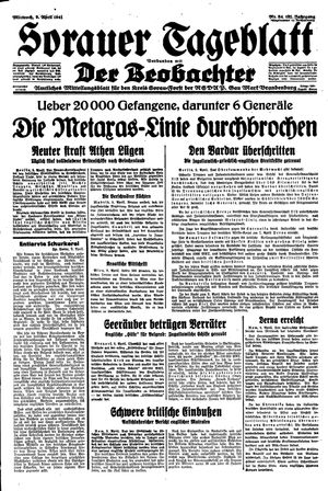 Sorauer Tageblatt vom 09.04.1941