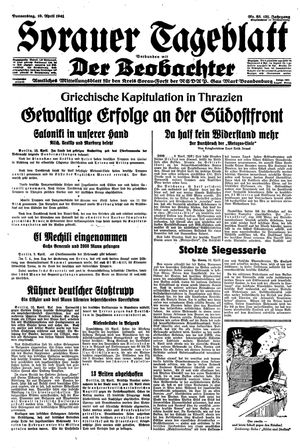 Sorauer Tageblatt vom 10.04.1941
