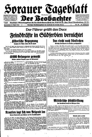 Sorauer Tageblatt vom 12.04.1941