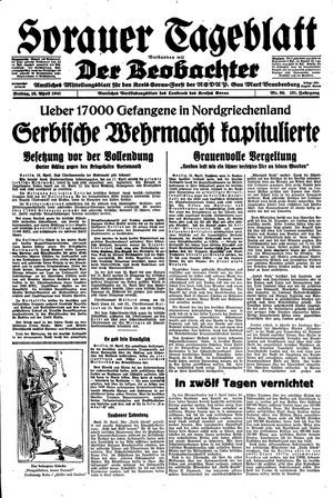 Sorauer Tageblatt vom 18.04.1941