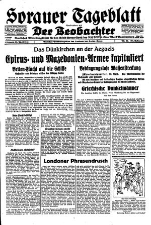 Sorauer Tageblatt vom 23.04.1941