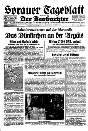 Sorauer Tageblatt vom 28.04.1941