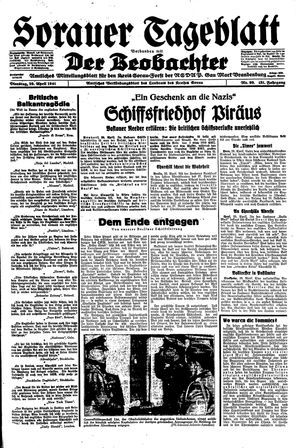 Sorauer Tageblatt vom 29.04.1941