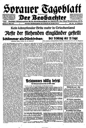 Sorauer Tageblatt vom 02.05.1941