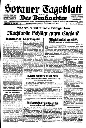 Sorauer Tageblatt vom 12.06.1941