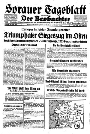 Sorauer Tageblatt vom 30.06.1941