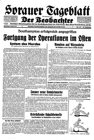 Sorauer Tageblatt vom 08.07.1941
