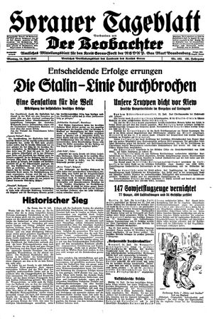 Sorauer Tageblatt vom 14.07.1941
