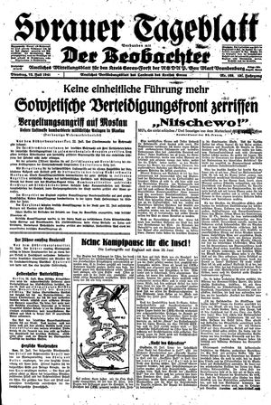 Sorauer Tageblatt vom 22.07.1941
