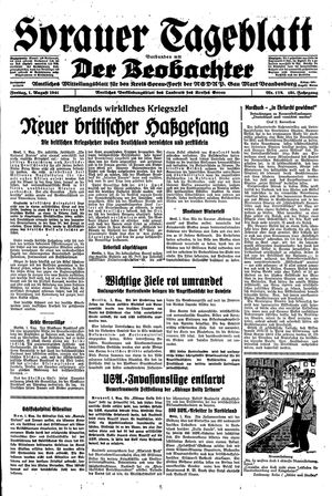 Sorauer Tageblatt vom 01.08.1941