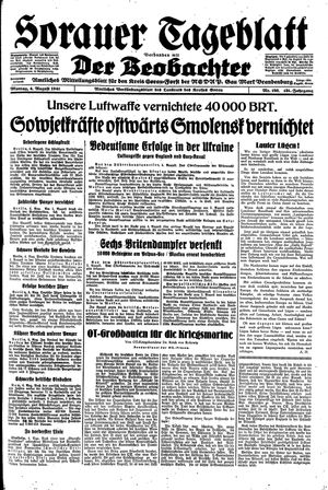Sorauer Tageblatt vom 04.08.1941