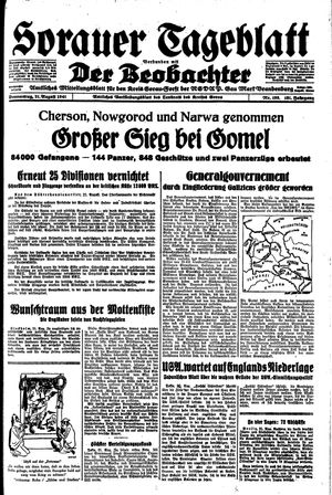 Sorauer Tageblatt vom 21.08.1941