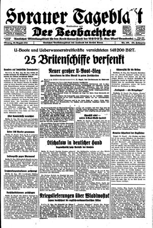 Sorauer Tageblatt vom 25.08.1941