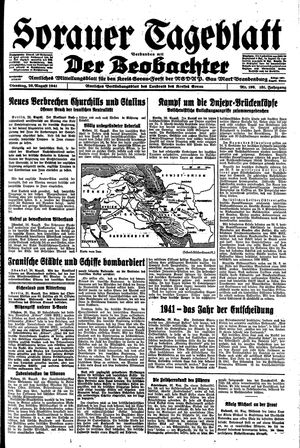 Sorauer Tageblatt vom 26.08.1941