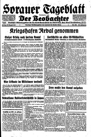 Sorauer Tageblatt vom 29.08.1941