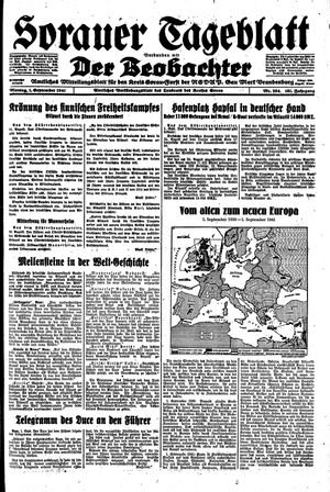 Sorauer Tageblatt vom 01.09.1941