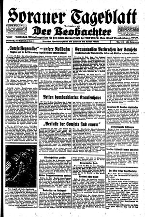 Sorauer Tageblatt vom 10.09.1941