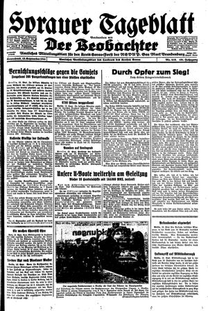 Sorauer Tageblatt vom 13.09.1941