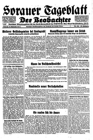 Sorauer Tageblatt vom 24.09.1941