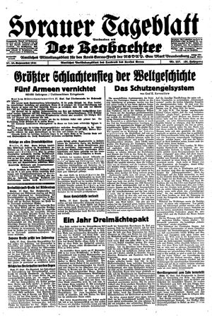 Sorauer Tageblatt vom 27.09.1941