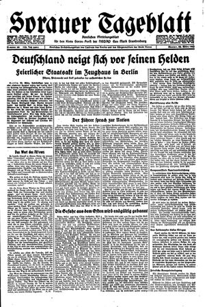 Sorauer Tageblatt vom 22.03.1943