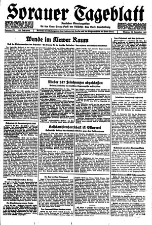 Sorauer Tageblatt vom 22.11.1943