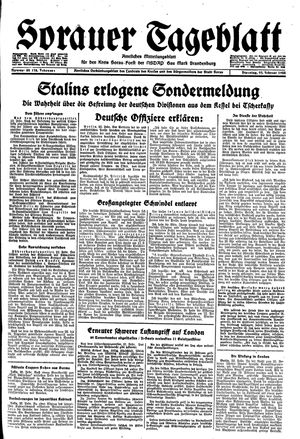 Sorauer Tageblatt vom 22.02.1944