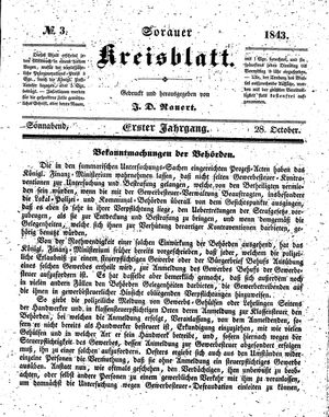 Sorauer Kreisblatt on Oct 28, 1843