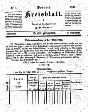 Sorauer Kreisblatt vom 08.11.1843