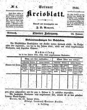 Sorauer Kreisblatt on Jan 24, 1844
