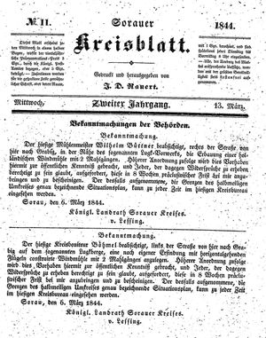 Sorauer Kreisblatt on Mar 13, 1844