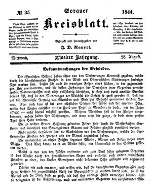 Sorauer Kreisblatt on Aug 29, 1844