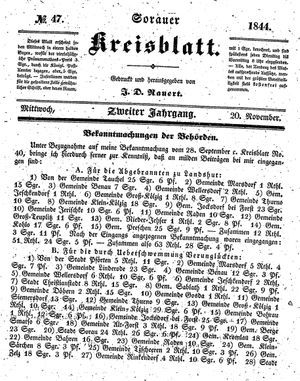 Sorauer Kreisblatt on Nov 20, 1844