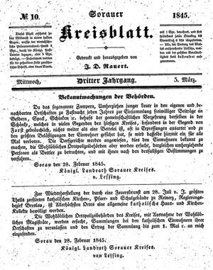 Sorauer Kreisblatt vom 05.03.1845