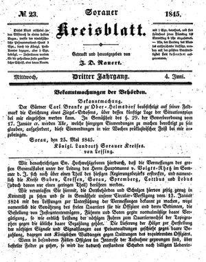 Sorauer Kreisblatt on Jun 4, 1845