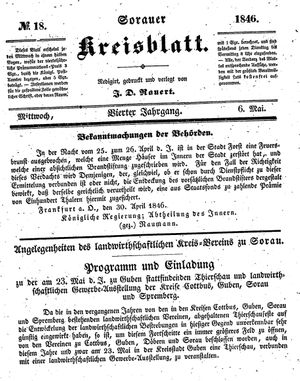 Sorauer Kreisblatt vom 06.05.1846