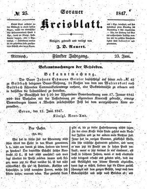 Sorauer Kreisblatt vom 23.06.1847