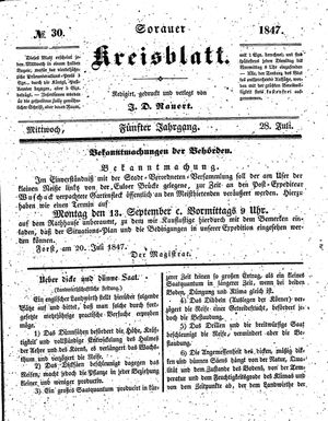 Sorauer Kreisblatt vom 28.07.1847