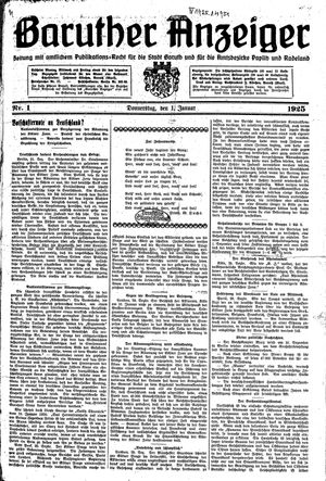 Baruther Anzeiger vom 01.01.1925